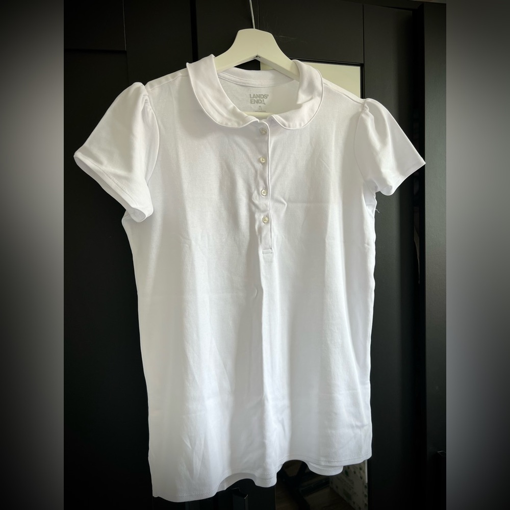 Lands End Boy’s White Shirt with Buttons, Size XL 14-16.